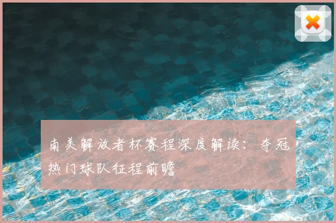 南美解放者杯赛程深度解读：夺冠热门球队征程前瞻